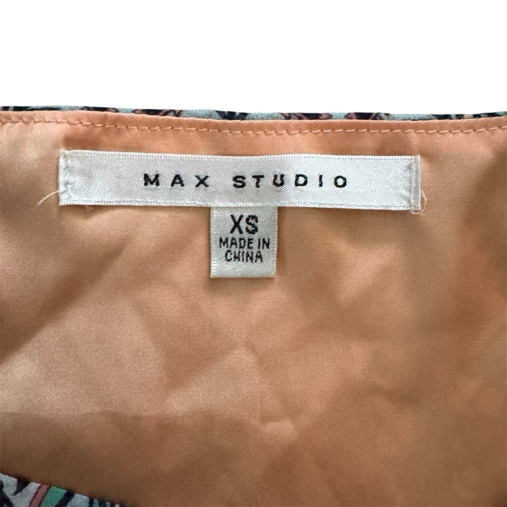 Max Studio Scarf Print Sleeveless Shift Dress XS Lined Chiffon - Picture 7 of 10
